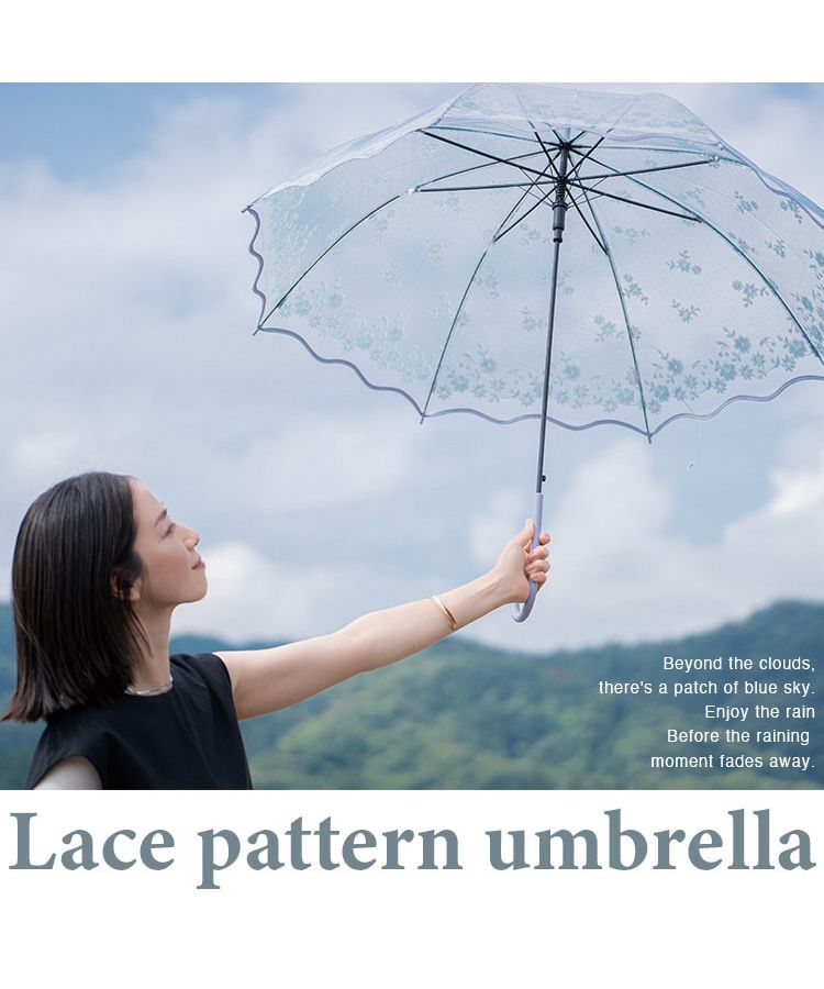 【Wpc.公式】［ビニール傘］レース風アンブレラ 親骨61cm 大きい ジャンプ傘 傘 レディース 雨傘 長傘 おしゃれ 可愛い 女性 通勤 通学