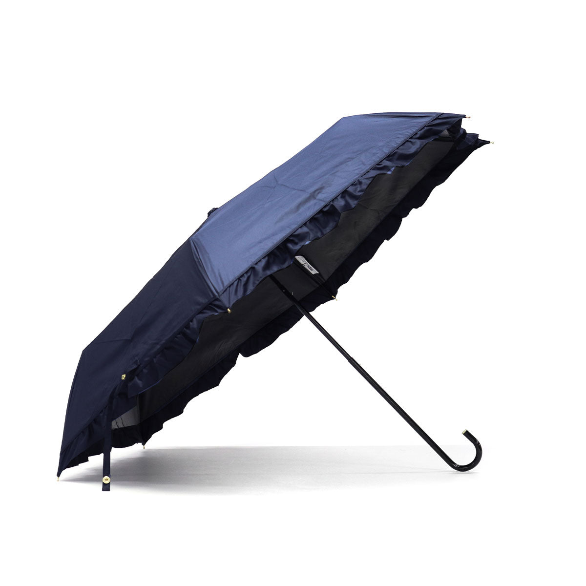 ダブリュピーシー Wpc. 折りたたみ傘 晴雨兼用 レディース コンパクト 完全遮光 UVカット 手開き かわいい おしゃれ ワールドパーティー 50cm 遮光クラシックフリル ミニ 801-11820（ネイビー） ネイビー