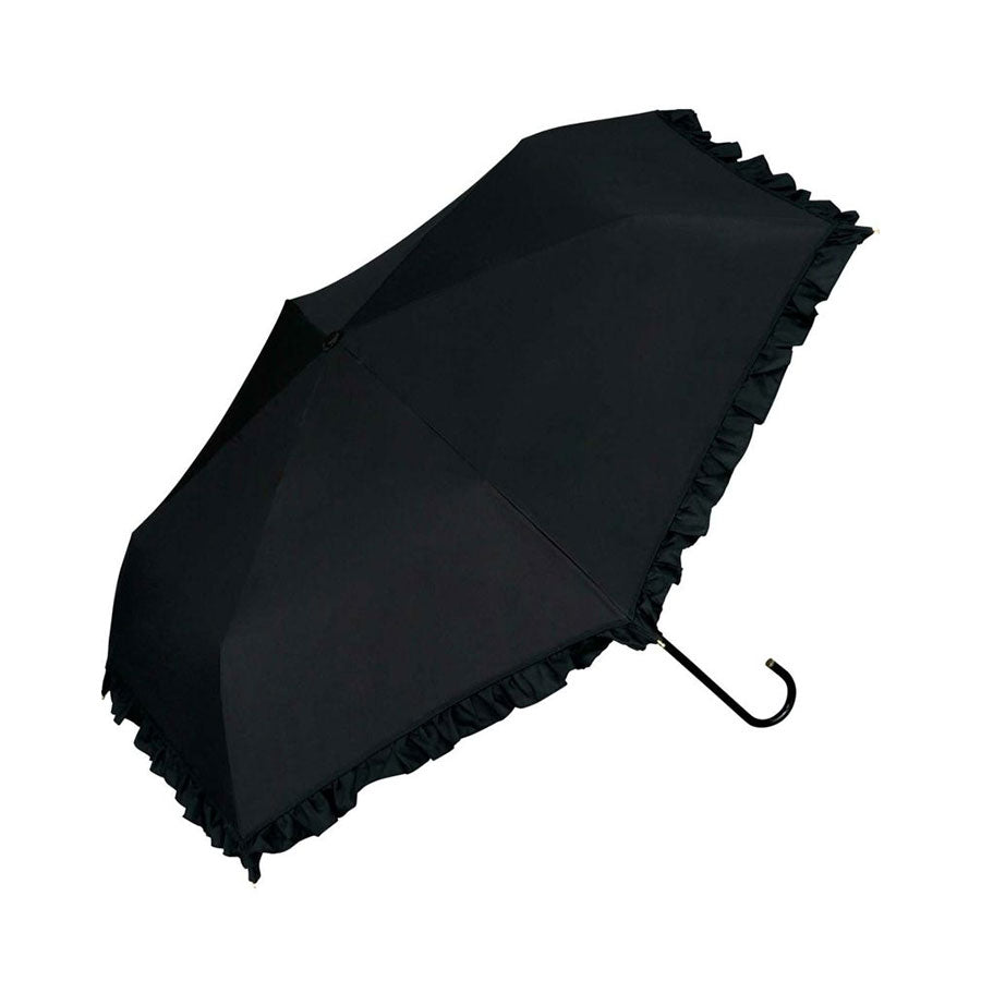 ダブリュピーシー Wpc. 折りたたみ傘 晴雨兼用 レディース コンパクト 完全遮光 UVカット 手開き かわいい おしゃれ ワールドパーティー 50cm 遮光クラシックフリル ミニ 801-11820（ブラック） ブラック