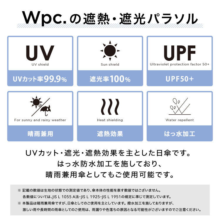 【Wpc.公式】日傘 超軽量 遮光軽量ソリッド ミニ 50cm 完全遮光 遮熱 晴雨兼用 レディース 折りたたみ スリム 傘 折り畳み傘（ピンク） ピンク