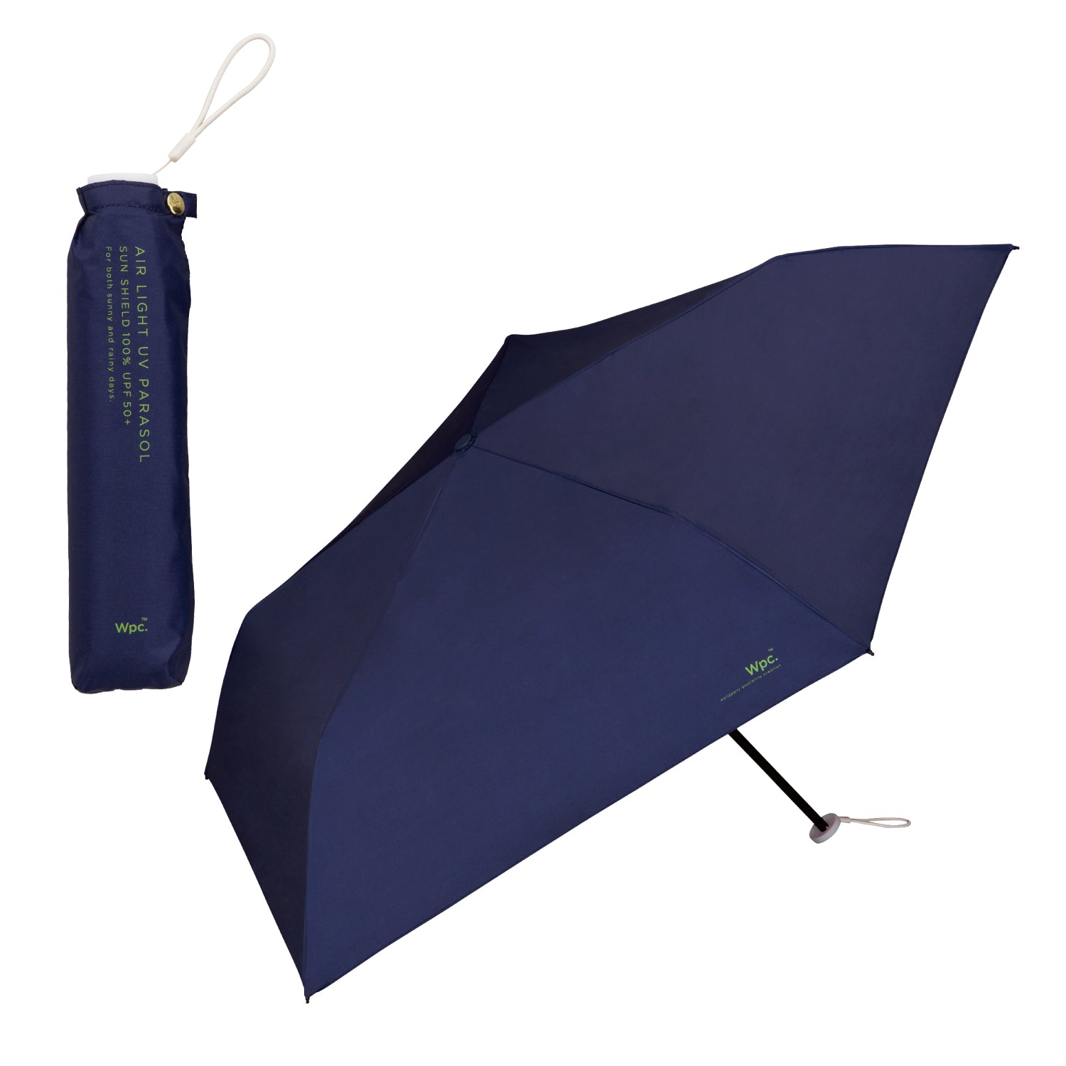 【Wpc.公式】日傘 超軽量 遮光軽量ソリッド ミニ 50cm 完全遮光 遮熱 晴雨兼用 レディース 折りたたみ スリム 傘 折り畳み傘（ネイビー） ネイビー