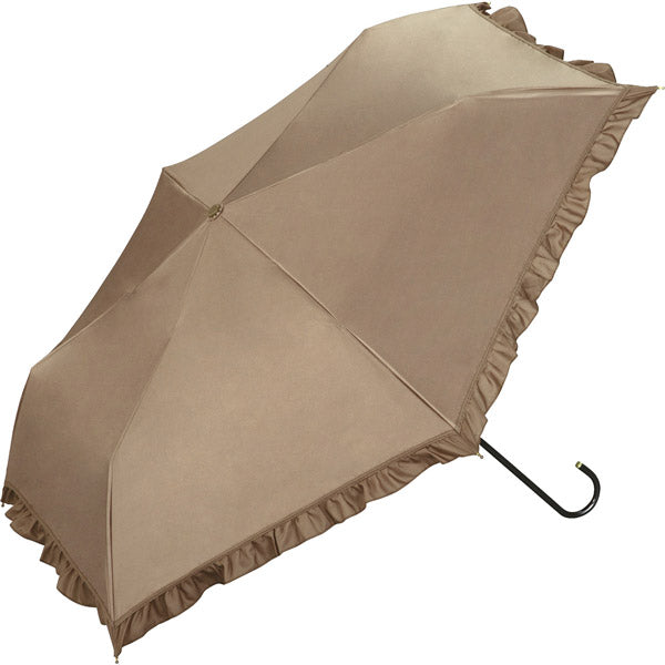 [Wpc. Official] Sun Umbrella UV Protection Classic Frill Mini Complete UV Block Heat Resistant Rain and Shine Dual Use Women's Folding Umbrella