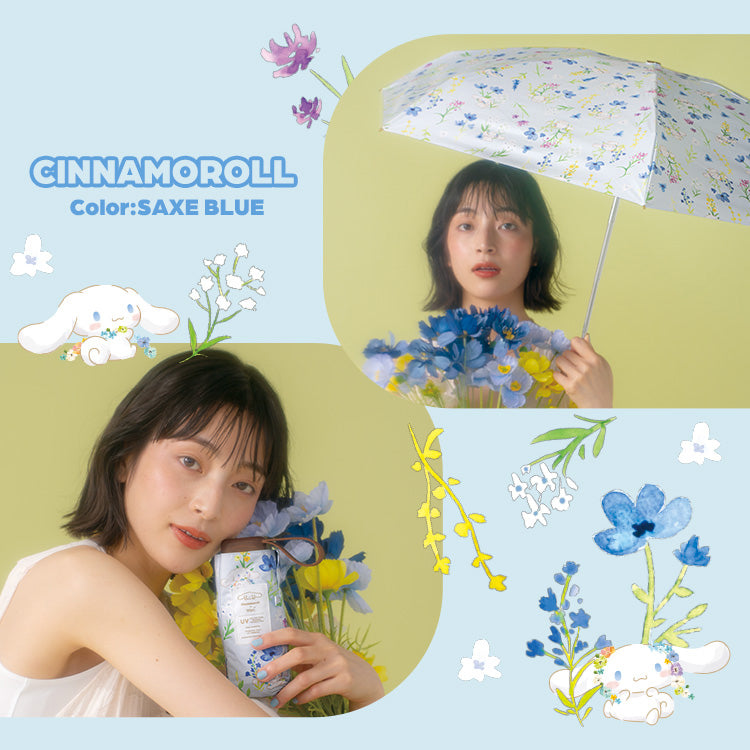 【Wpc.官方】陽傘 三麗鷗角色×Wpc. 遮光水彩花卉迷你 完全遮光 遮熱 晴雨兼用