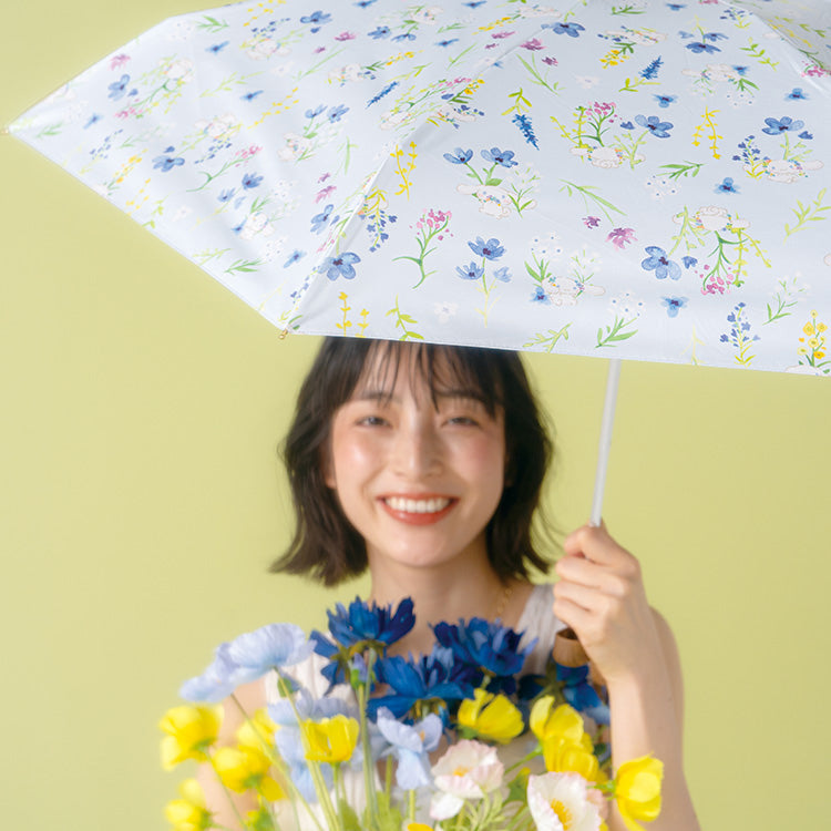 【Wpc.官方】陽傘 三麗鷗角色×Wpc. 遮光水彩花卉迷你 完全遮光 遮熱 晴雨兼用