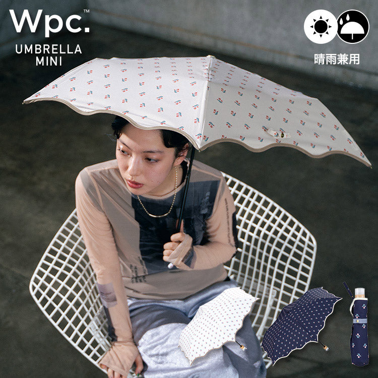 【Wpc.官方】雨傘 波浪小花迷你 輕量 晴雨兩用傘 女士 折疊傘