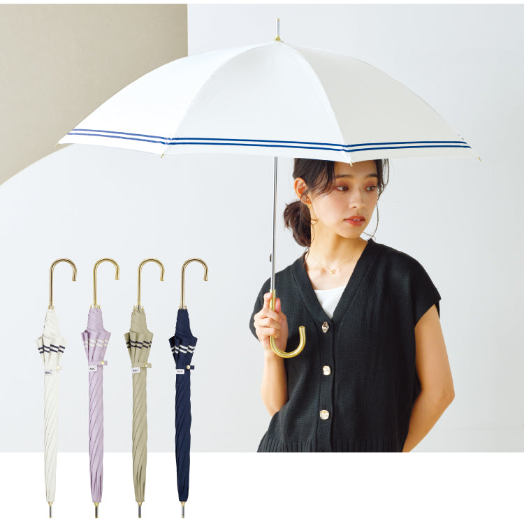 【Wpc.公式】日傘 遮光セーラー 50cm 完全遮光 遮熱 UVカット 晴雨兼用 レディース 長傘 （ベージュ） ベージュ