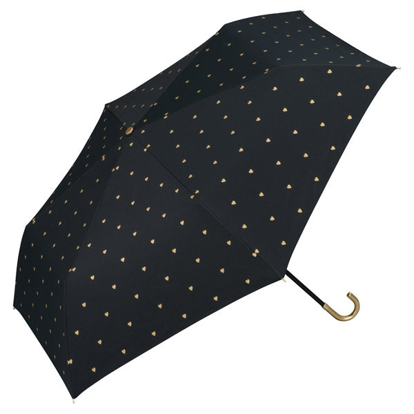 [Wpc. Official] Sun Umbrella UV Protection Gold Petit Heart Mini Complete UV Block Heat Resistant Rain and Shine Dual Use Ladies Folding Umbrella