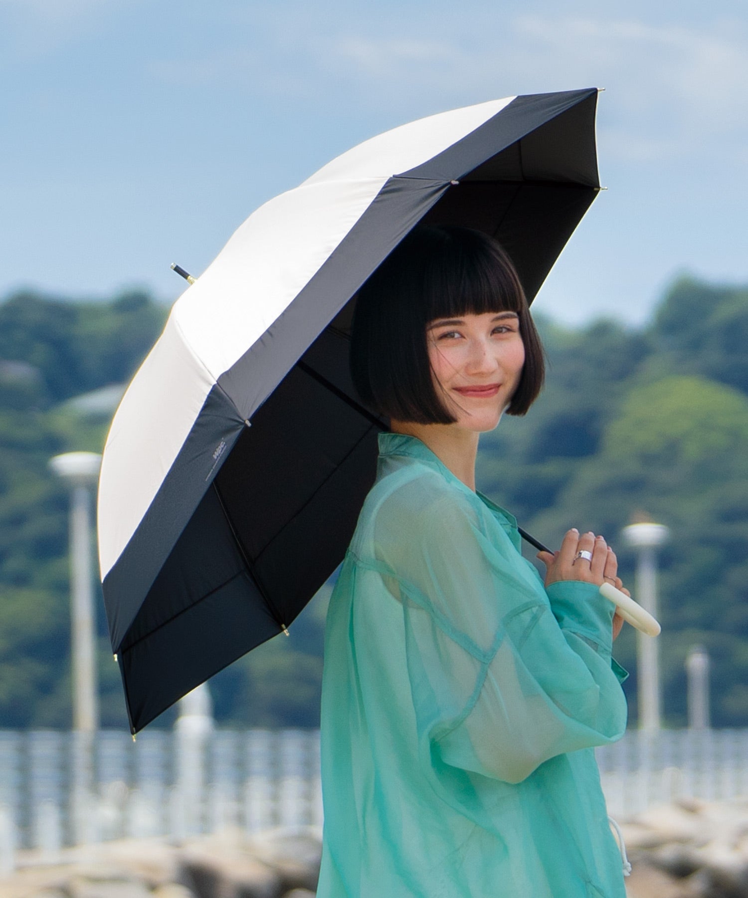 【Wpc.官方】日傘 遮光切割長款 55cm 大型 完全遮光 遮熱 晴雨兩用 女士 長傘