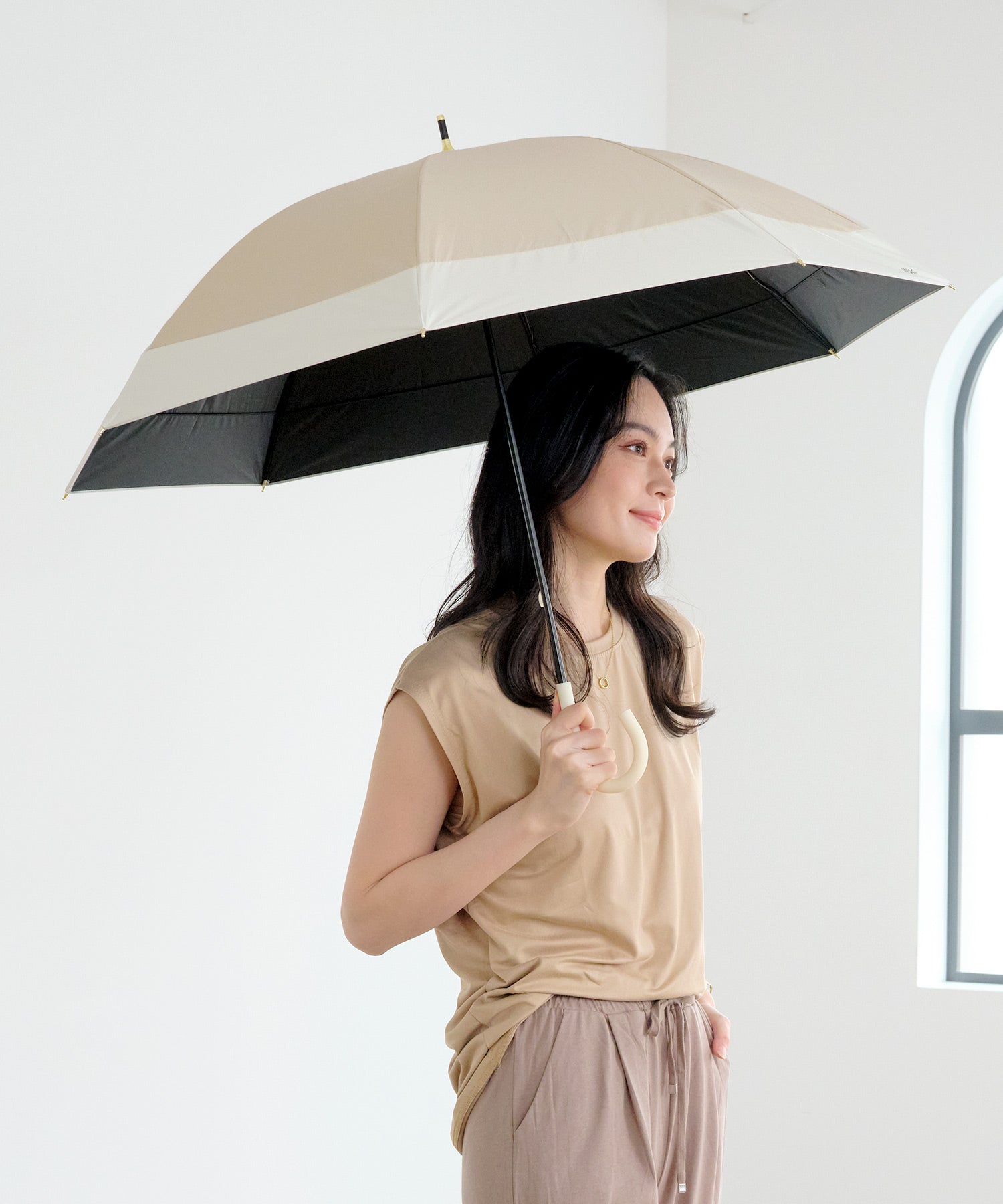 【Wpc.官方】日傘 遮光切割長款 55cm 大型 完全遮光 遮熱 晴雨兩用 女士 長傘