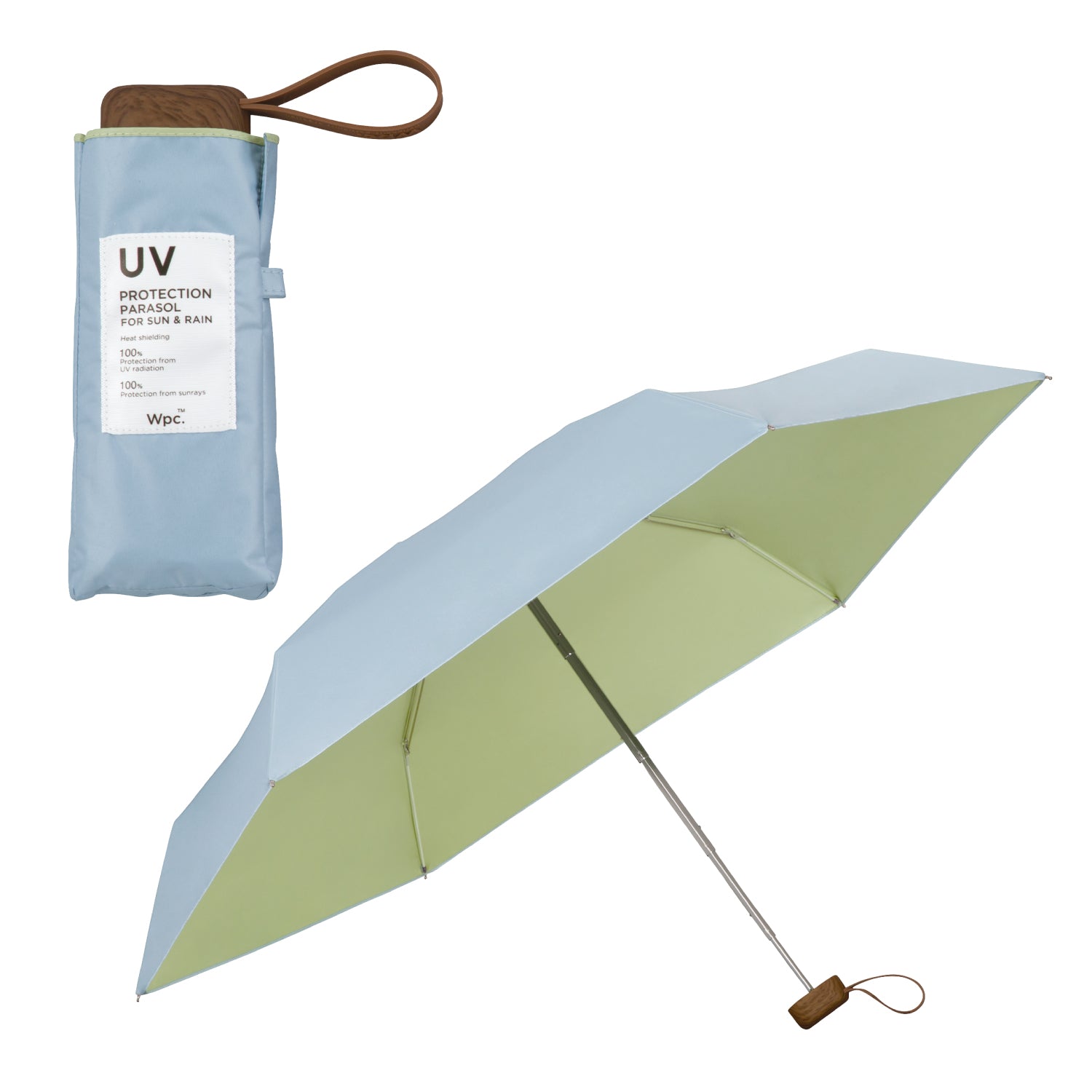 【Wpc.公式】日傘 遮光インサイドカラーtiny 完全遮光 遮熱 晴雨兼用 レディース 折りたたみ傘 （サックス） サックス