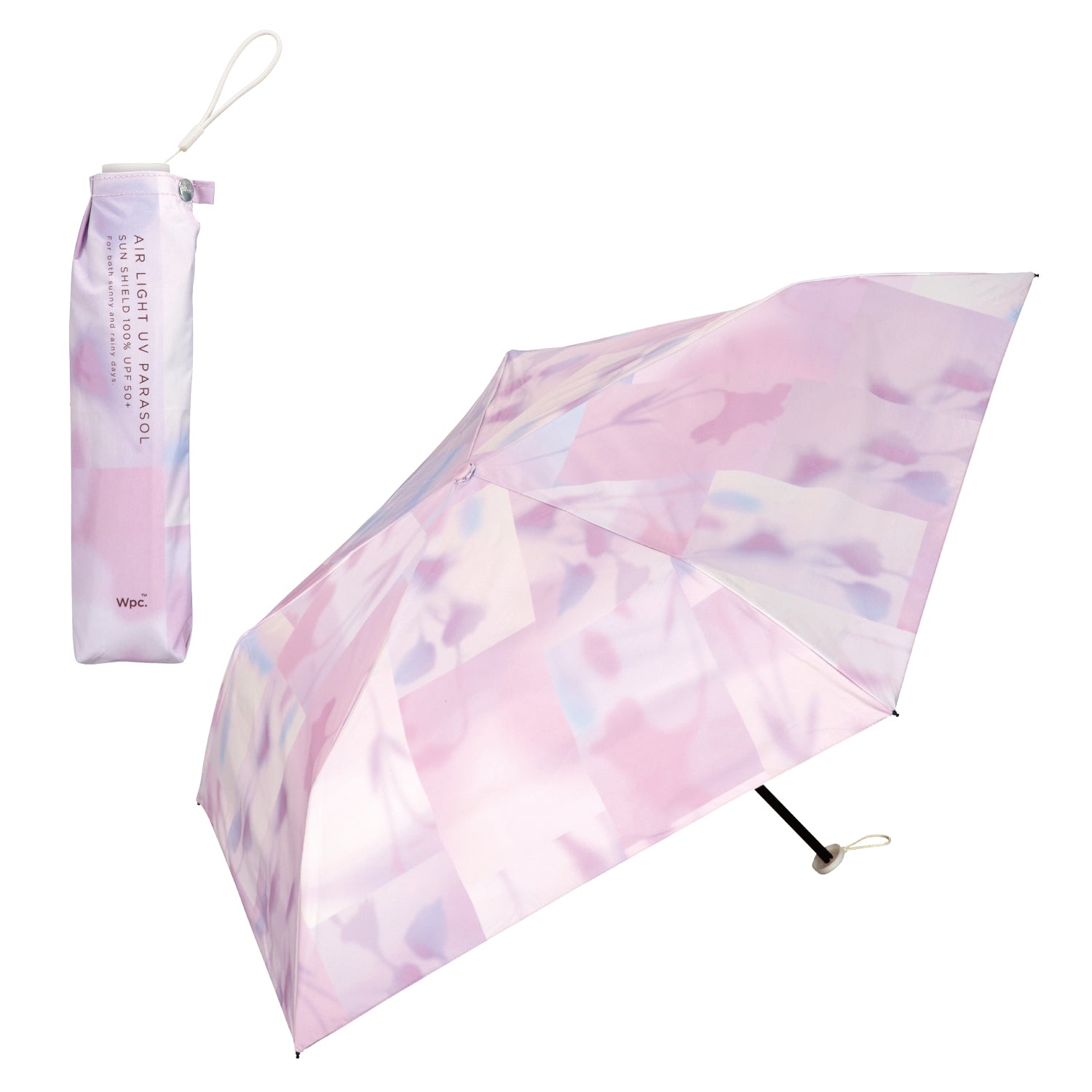 【Wpc.公式】日傘 超軽量 遮光軽量ブラーチューリップ ミニ 完全遮光 遮熱 晴雨兼用 折りたたみ傘  レディース 折り畳み（ピンク） ピンク