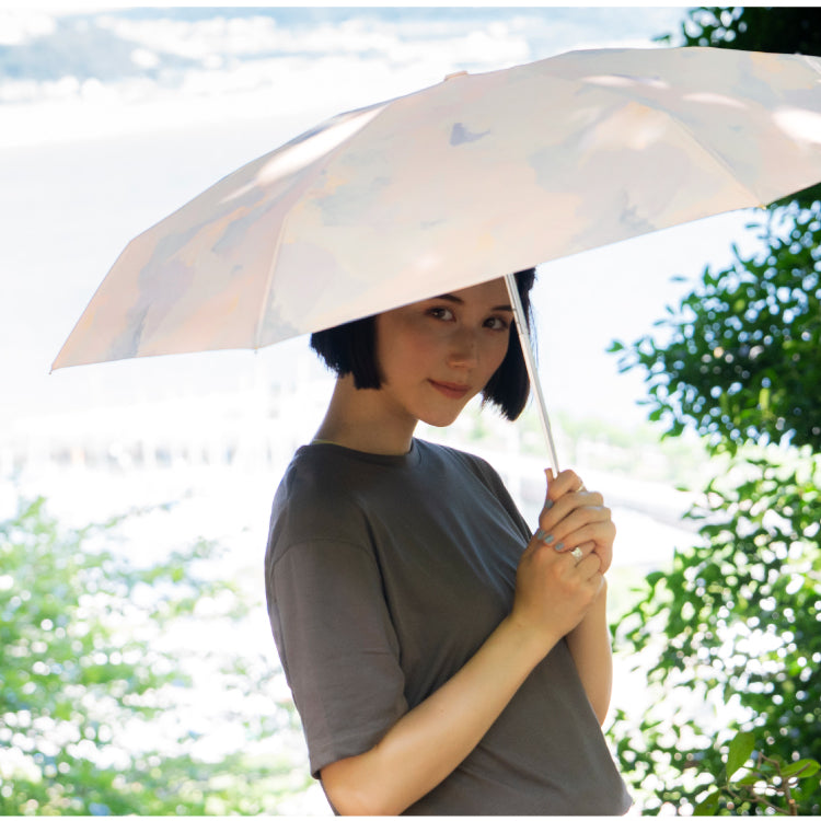 【Wpc.官方】日傘 遮光粉彩畫迷你 完全遮光 遮熱 晴雨兩用 女士摺疊傘