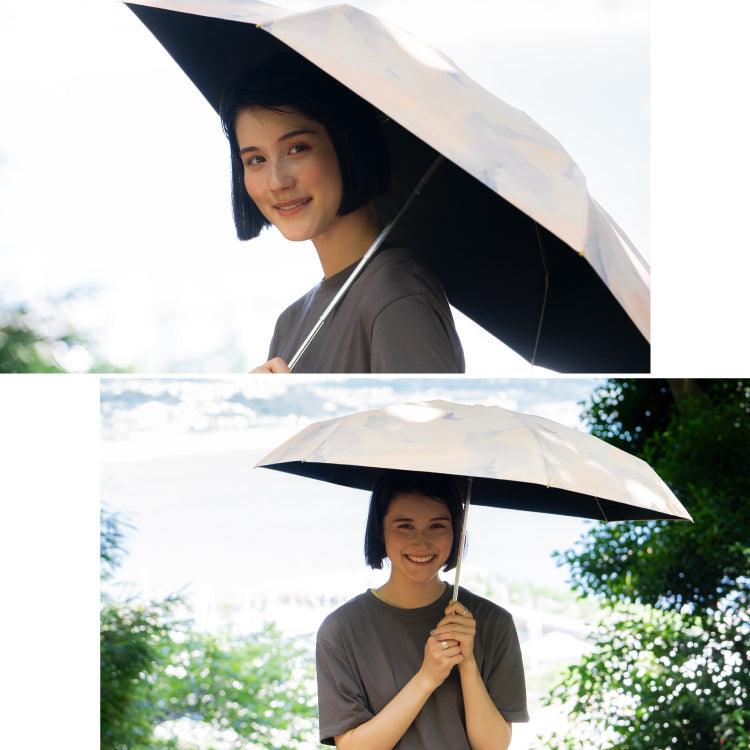 【Wpc.官方】日傘 遮光粉彩畫迷你 完全遮光 遮熱 晴雨兩用 女士摺疊傘