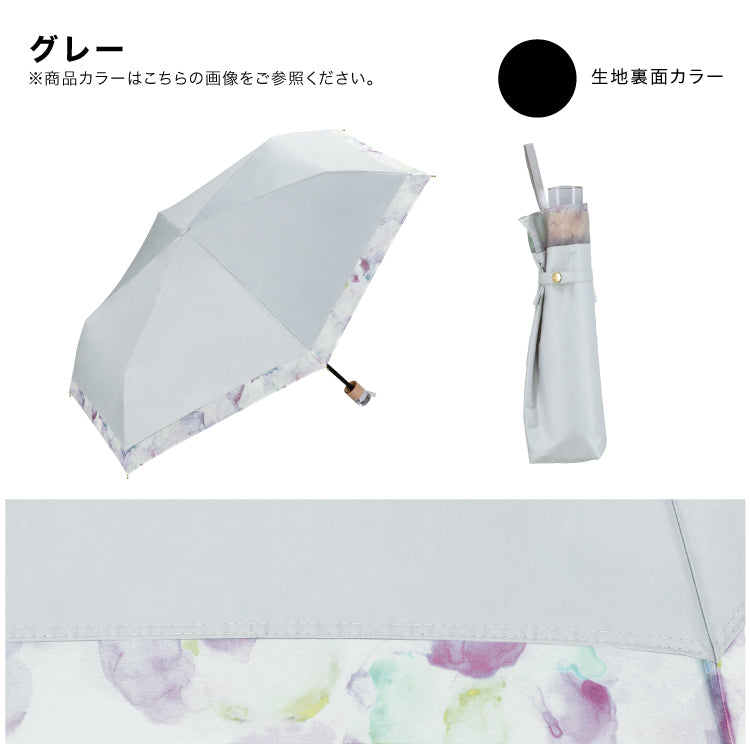 【Wpc.公式】日傘 遮光リムオーガンジープリント ミニ 完全遮光 遮熱 晴雨兼用 折りたたみ傘 （オフ） オフ