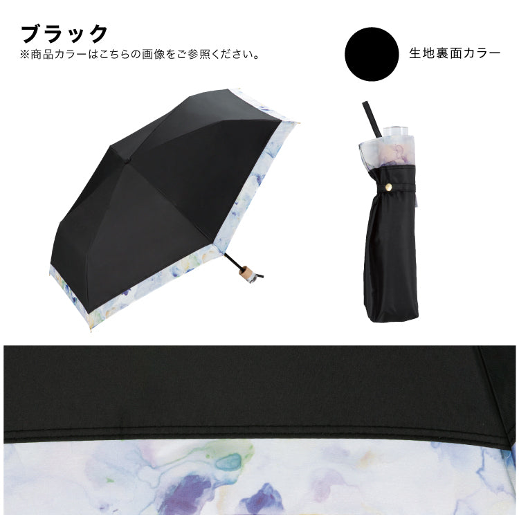 【Wpc.公式】日傘 遮光リムオーガンジープリント ミニ 完全遮光 遮熱 晴雨兼用 折りたたみ傘 （オフ） オフ