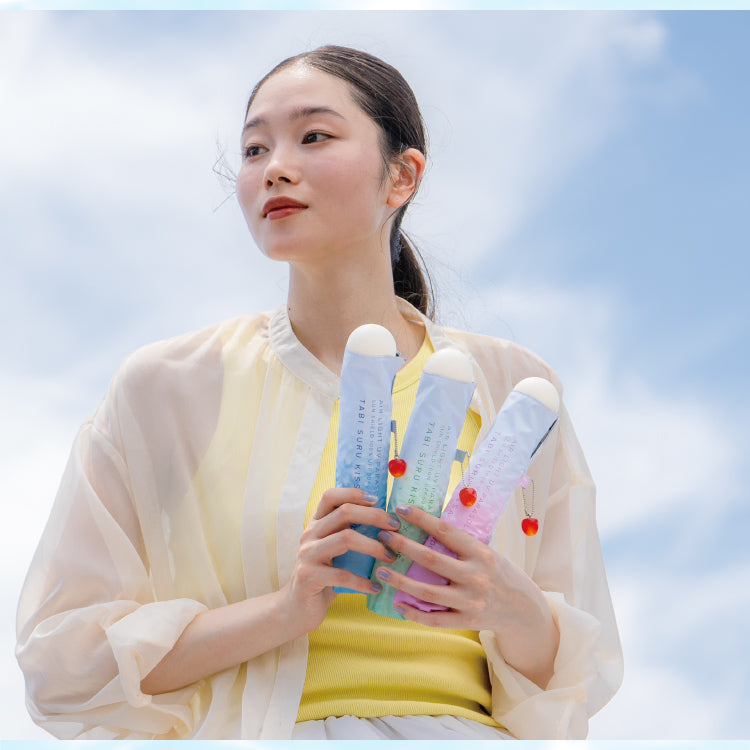 【Wpc.官方】陽傘 旅行咖啡×Wpc. 奶油蘇打傘迷你 輕量 完全遮光 遮熱 晴雨兩用