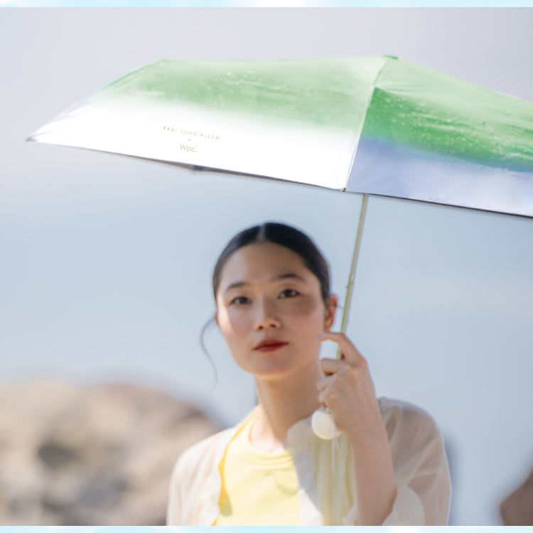 【Wpc.官方】陽傘 旅行咖啡×Wpc. 奶油蘇打傘迷你 輕量 完全遮光 遮熱 晴雨兩用