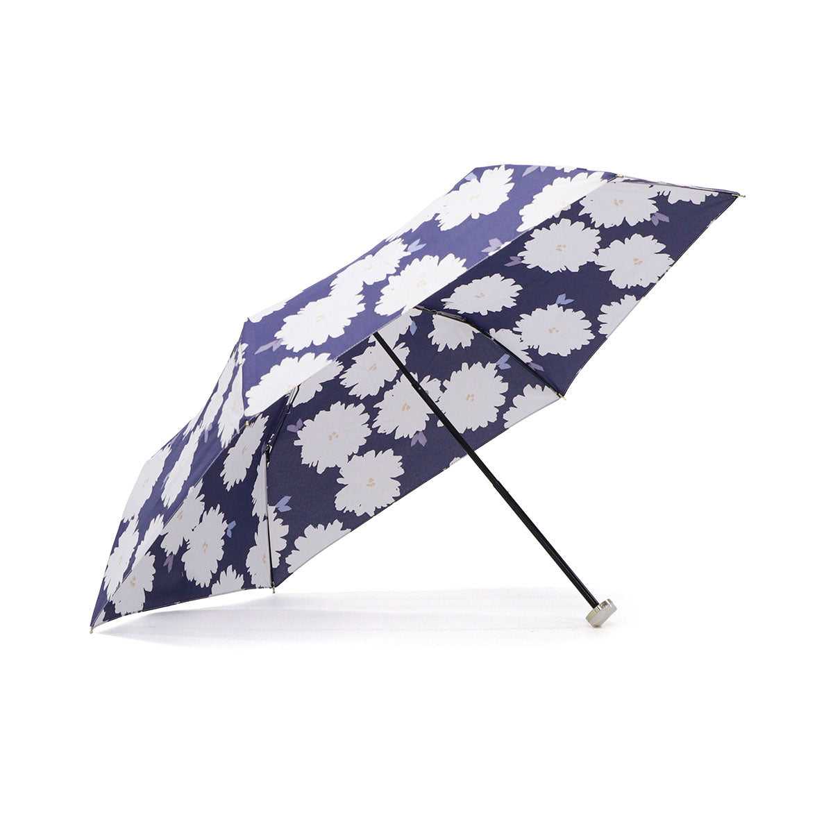ダブリュピーシー Wpc. 折りたたみ傘 晴雨兼用 レディース 軽量 傘 日傘 雨傘 UVカット 紫外線対策 手開き かわいい 可愛い おしゃれ 大人 女性 花柄 花 親骨50cm フルール ミニ 7939-115-002 （ネイビー） ネイビー