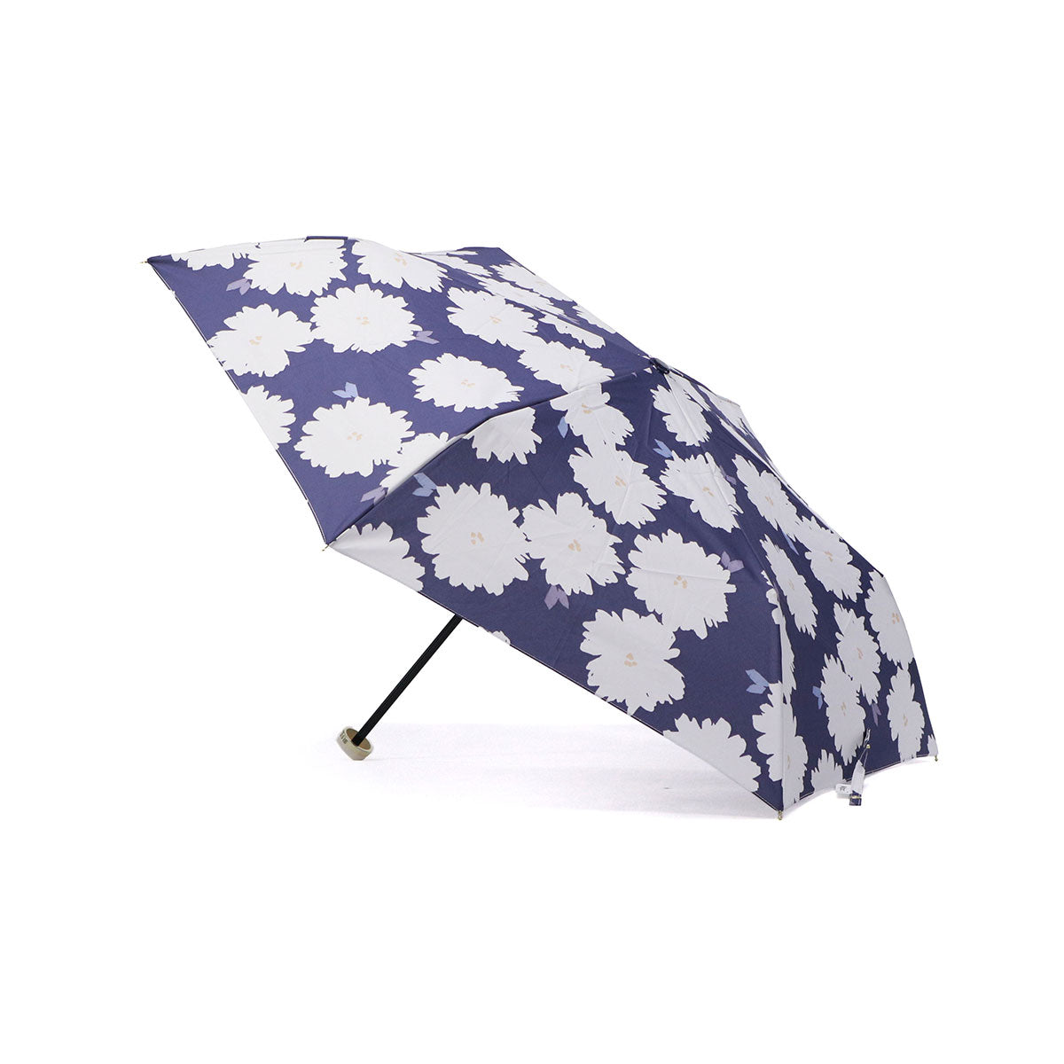 ダブリュピーシー Wpc. 折りたたみ傘 晴雨兼用 レディース 軽量 傘 日傘 雨傘 UVカット 紫外線対策 手開き かわいい 可愛い おしゃれ 大人 女性 花柄 花 親骨50cm フルール ミニ 7939-115-002 （ネイビー） ネイビー