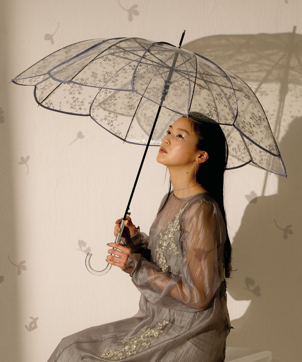 【Wpc.公式】ビニール傘 キンモクセイアンブレラ 61cm ジャンプ傘 傘 レディース 大きめ 大きい 金木製 銀木製 雨傘 長傘（シルバー） シルバー