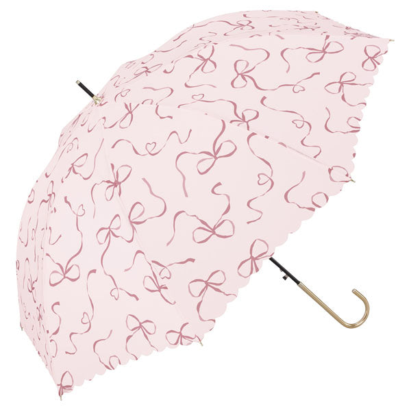 ダブリュピーシー Wpc. 【Wpc.公式】雨傘 ハートリボン 58cm ジャンプ傘 晴雨兼用 傘 レディース 長傘 （ピンク） ピンク
