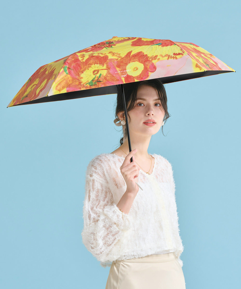 ダブリュピーシー Wpc. 【Wpc.公式】日傘 Wpc. HERALBONY アート遮光軽量日傘 ミニ 50cm 完全遮光 遮熱 UVカット 晴雨兼用 レディース 折りたたみ傘 折り畳み傘 折り畳み 折りたたみ （おしゃべりなバラ） おしゃべりなバラ