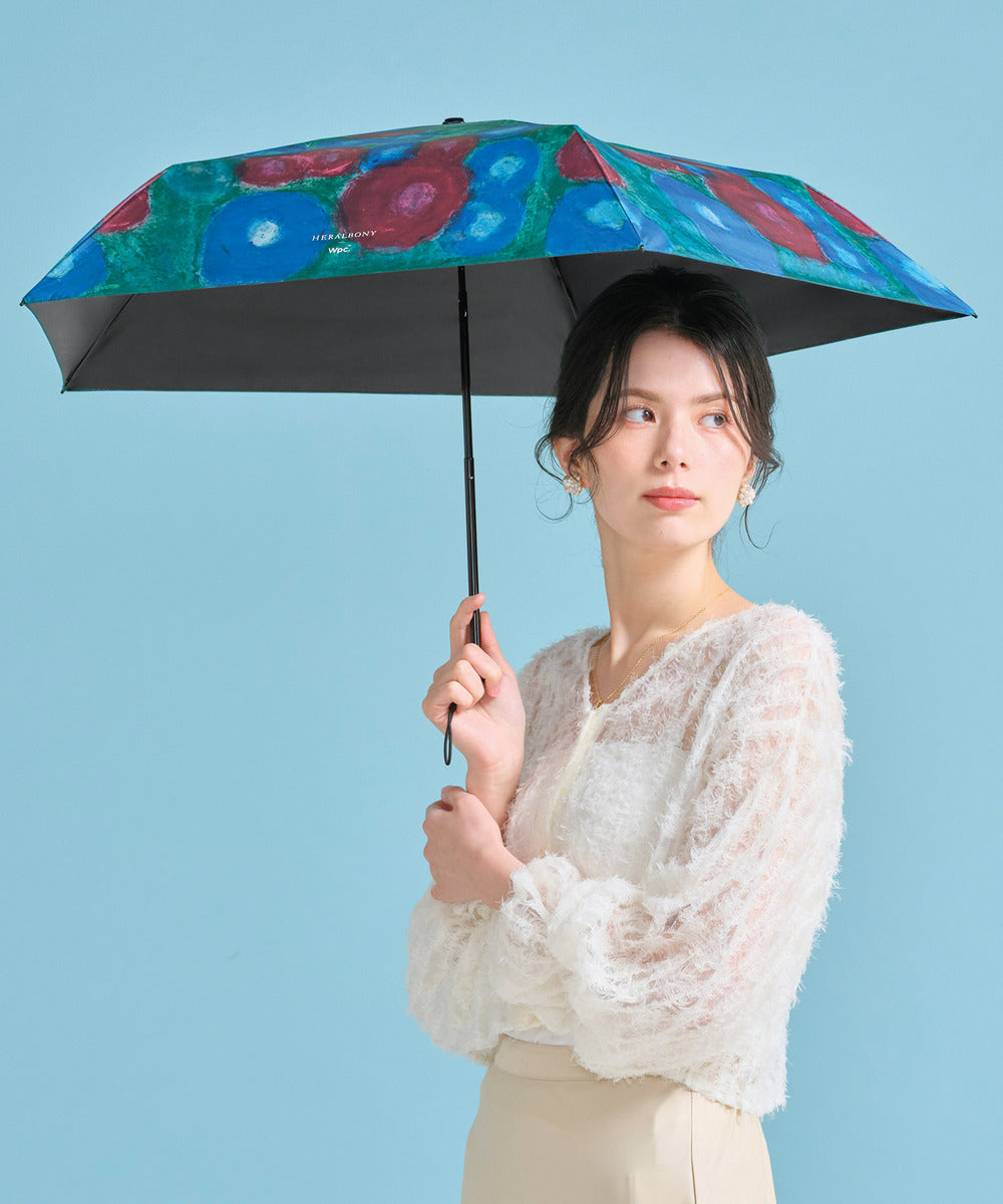 ダブリュピーシー Wpc. 【Wpc.公式】日傘 Wpc. HERALBONY アート遮光軽量日傘 ミニ 50cm 完全遮光 遮熱 UVカット 晴雨兼用 レディース 折りたたみ傘 折り畳み傘 折り畳み 折りたたみ （アサガオ） アサガオ