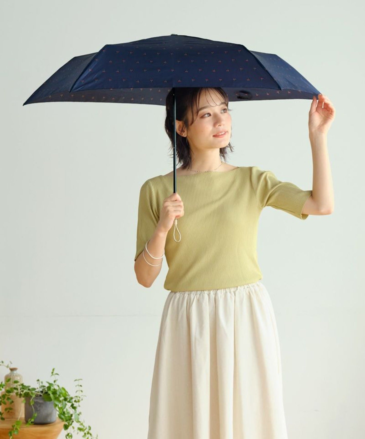 ダブリュピーシー Wpc. チェリーmini 折り畳み傘 AL02-024-002 （ネイビー） ネイビー