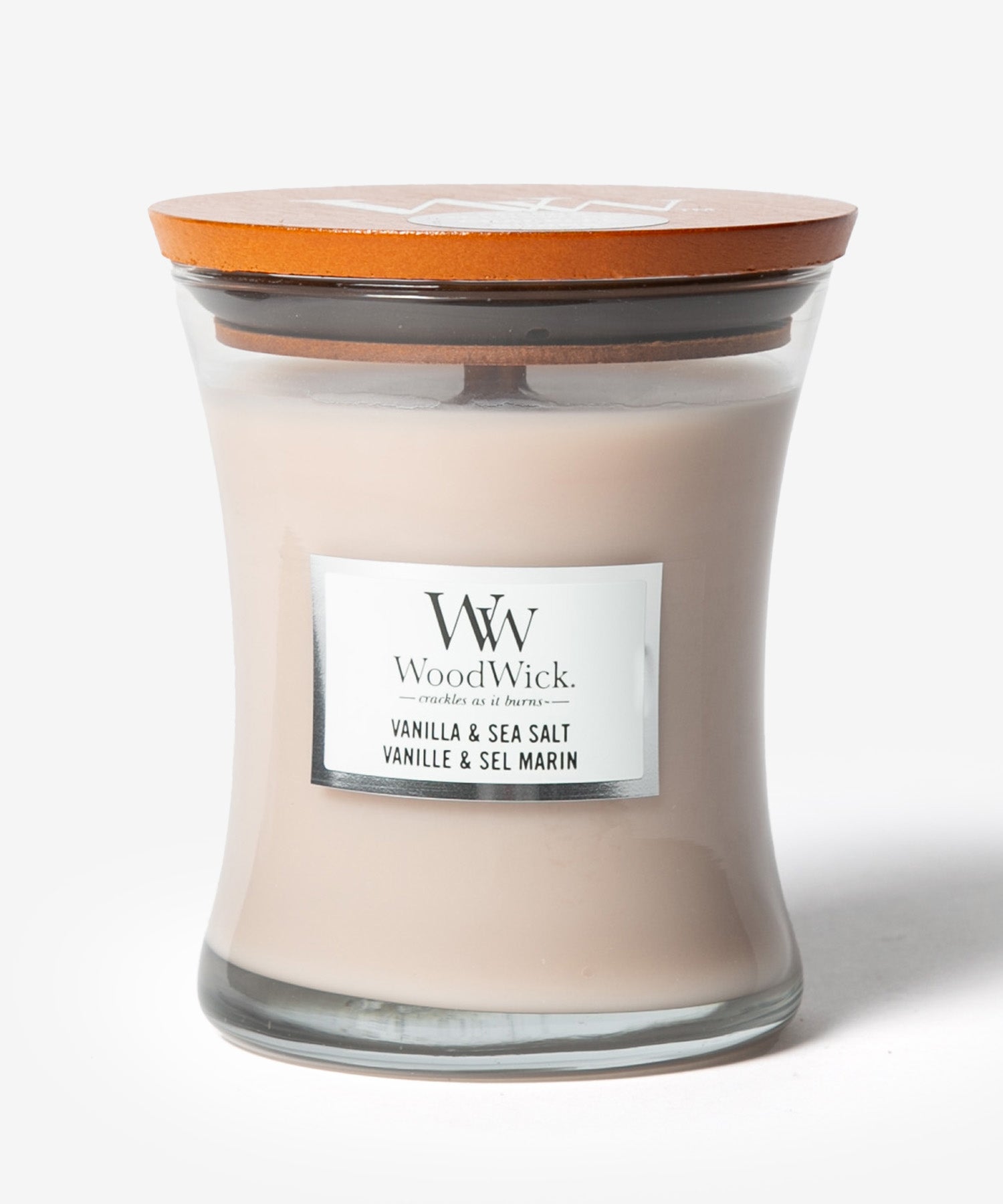 ウッドウィック WoodWick ウッドウィック WoodWick JAR HOURGLASS MEDIUM キャンドル M ユニセックス アロマ 香り ルームフレグランス HOME FRAGRANCE 【返品不可商品】 （バニラ＆シーソルト） バニラ＆シーソルト