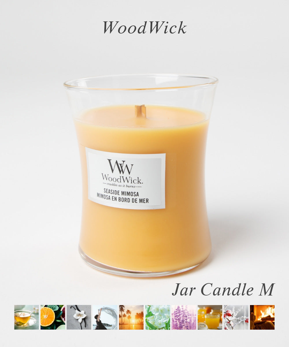 ウッドウィック WoodWick ウッドウィック WoodWick JAR HOURGLASS MEDIUM キャンドル M ユニセックス アロマ 香り ルームフレグランス HOME FRAGRANCE 【返品不可商品】 （バニラ＆シーソルト） バニラ＆シーソルト