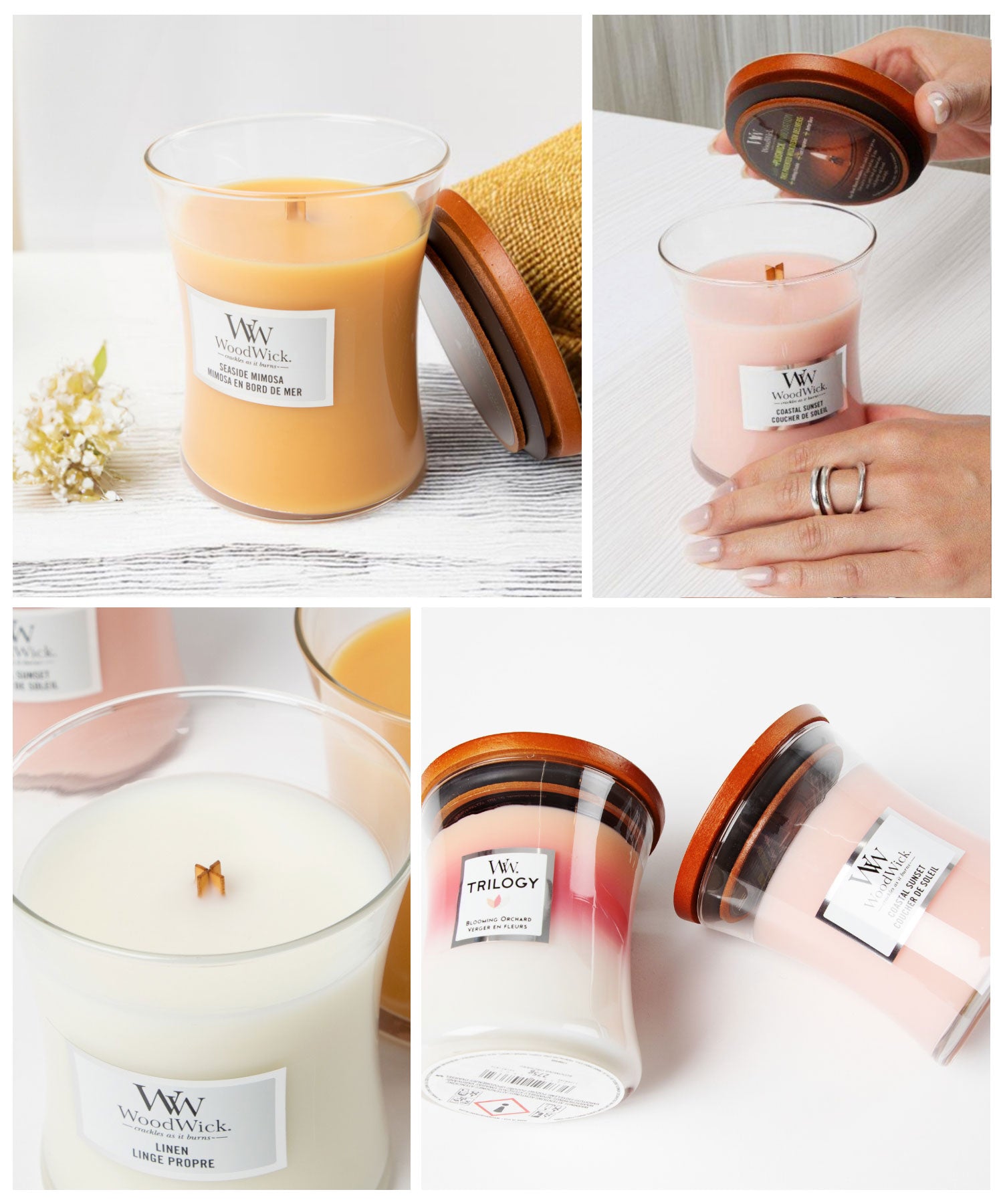 ウッドウィック WoodWick ウッドウィック WoodWick JAR HOURGLASS MEDIUM キャンドル M ユニセックス アロマ 香り ルームフレグランス HOME FRAGRANCE 【返品不可商品】 （バニラ＆シーソルト） バニラ＆シーソルト