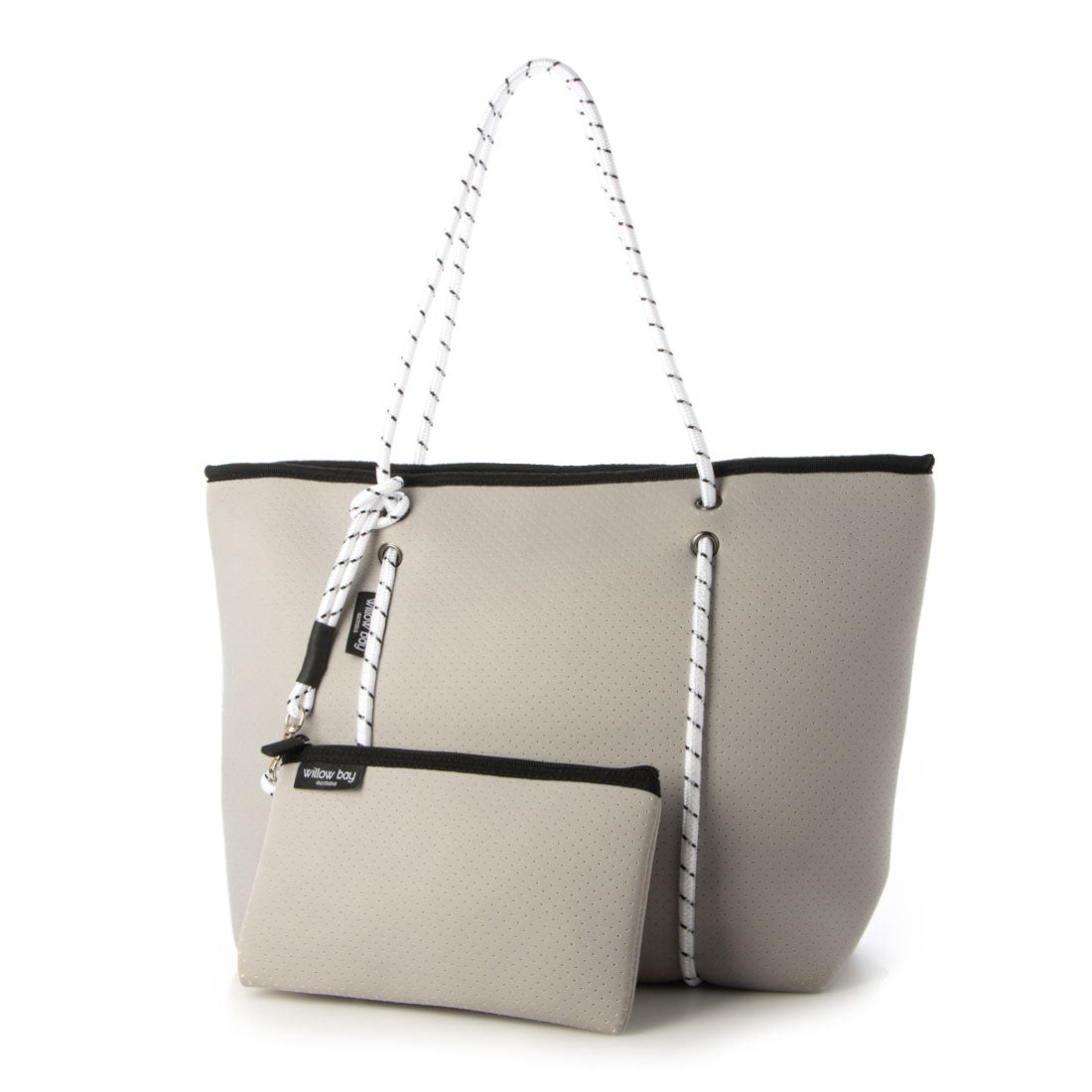 ウィローベイ Willow Bay ネオプレン ファスナー付きトートバッグ Boutique （ライトグレー） ライトグレー