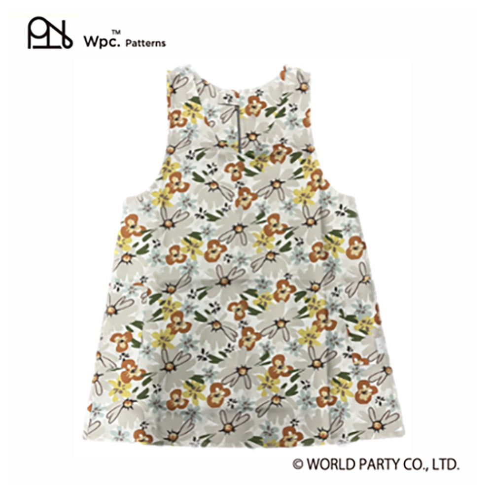 ダブリュピーシー パターンズ Wpc. Patterns ブルーミングフラワー柄 Vネックラン型エプロン （ホワイト） ホワイト