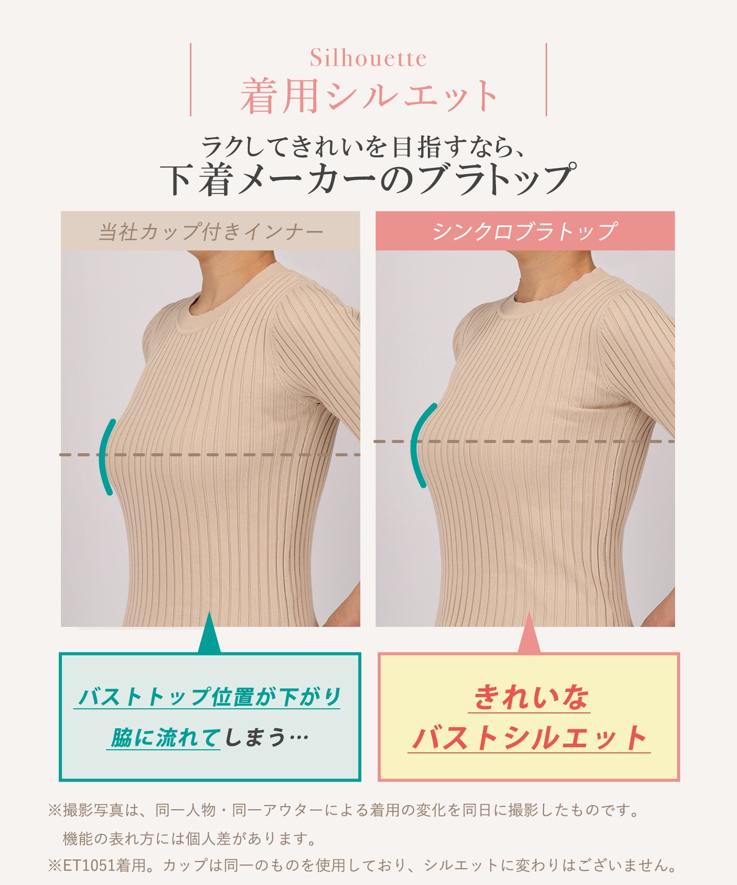 ウイング Wing カップ付きタンクトップ S~4L 綿混(身生地部) ラク きれいなバストシルエット 【シンクロブラトップ 綿混タイプ】 （BL） BL