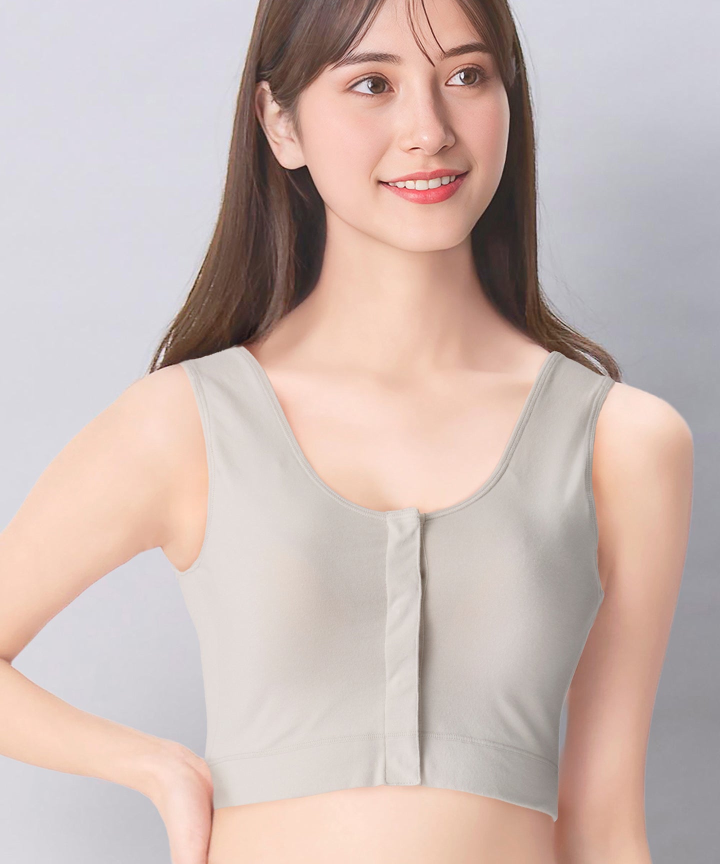 ウイング Wing ブラジャー 前あきタイプ ノンワイヤー 【腕が上がりにくいときに】 着脱しやすい 綿混(身生地部) しめつけにくい  入院 介護 術前 術後 授乳 （CB） CB