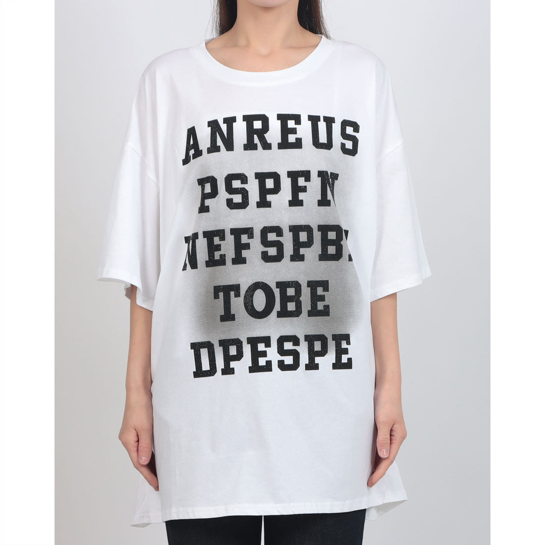 ワンネス ブル Wanneseu B.R.U 平成レトロラインストーンTシャツ （ホワイト系その他2） ホワイト系その他2