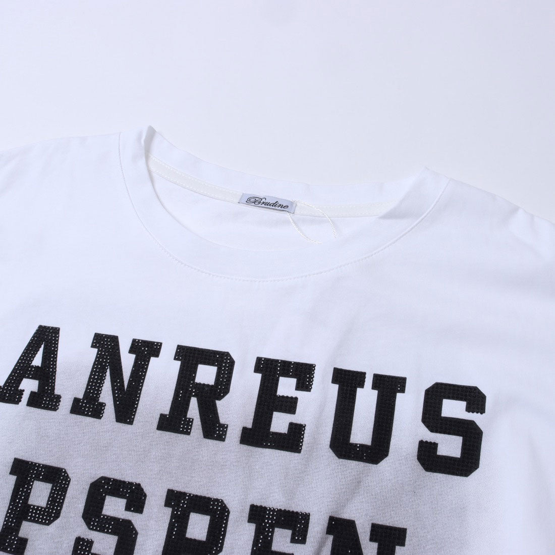ワンネス ブル Wanneseu B.R.U 平成レトロラインストーンTシャツ （ホワイト系その他2） ホワイト系その他2