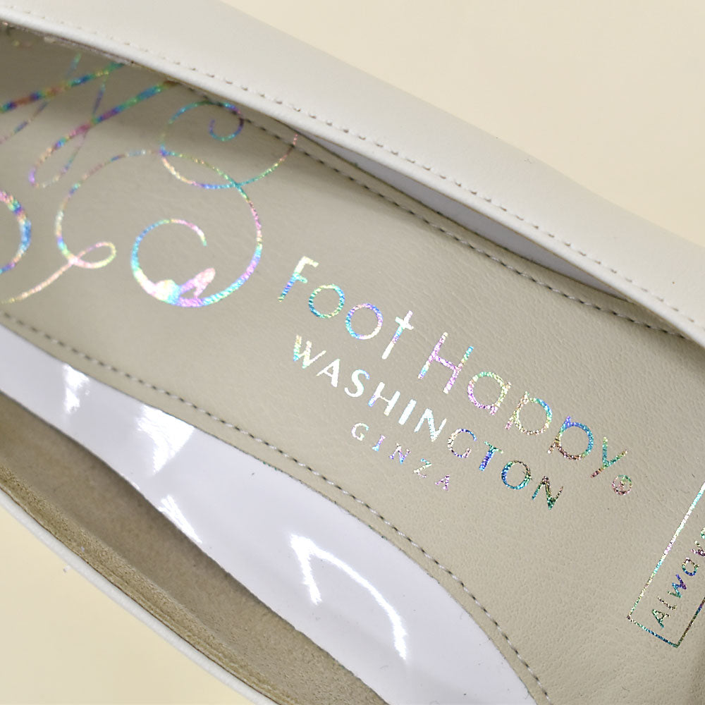 ワシントンフットハッピー WASHINGTON Foot Happy WASHINGTON FootHappy 晴雨兼用 Vカットフラットパンプス