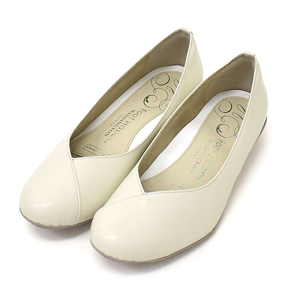 ワシントンフットハッピー WASHINGTON Foot Happy WASHINGTON FootHappy 晴雨兼用 Vカットフラットパンプス