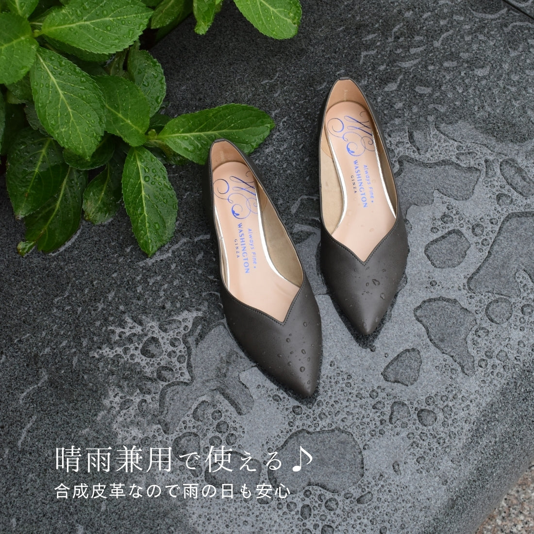 華盛頓 427-211A 晴雨兼用 尖頭高跟鞋