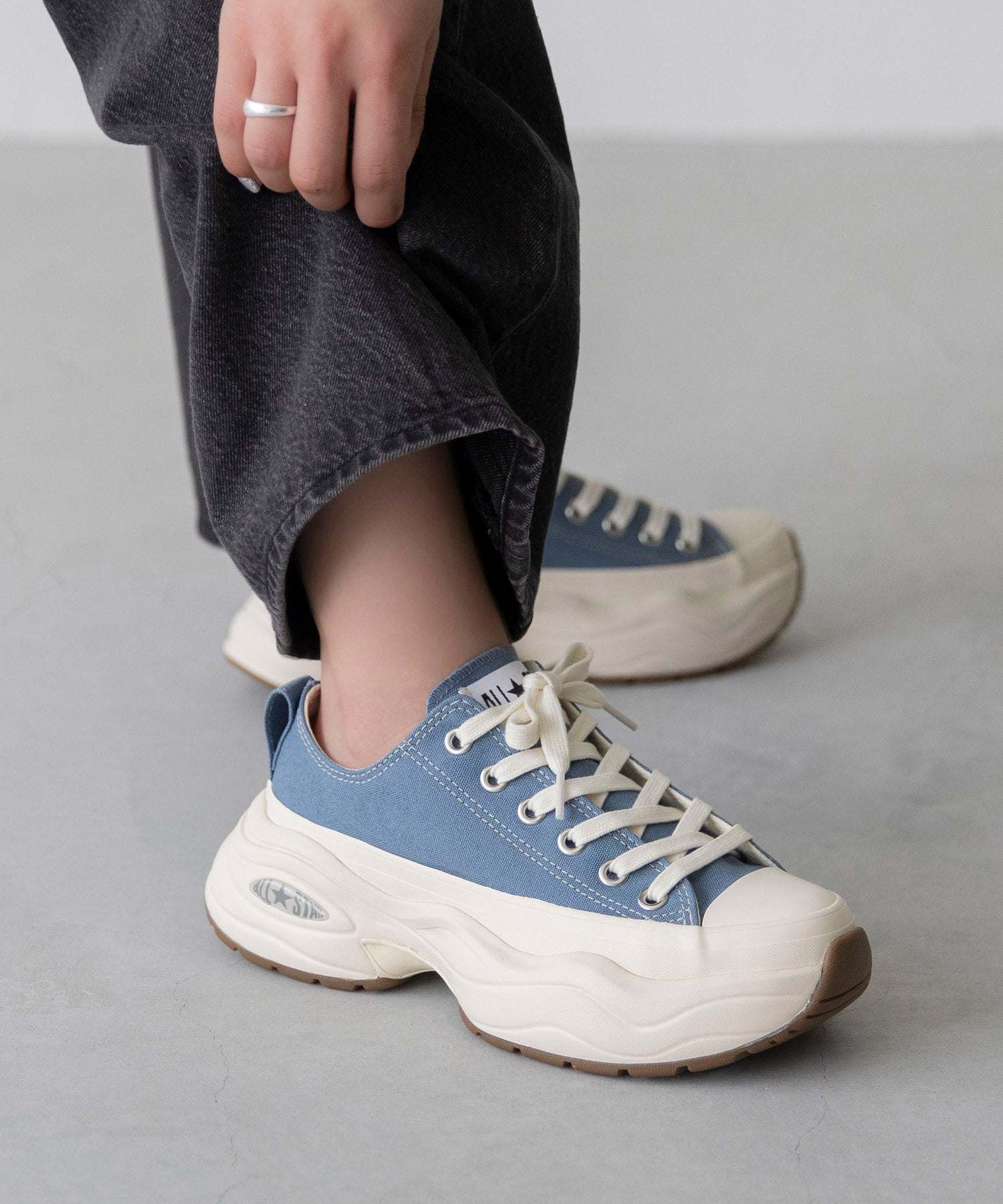 ウェレッグ セレクト welleg sellect オールスター 厚底 ローカットスニーカー （4072ストーンブルー／OX） 4072ストーンブルー／OX