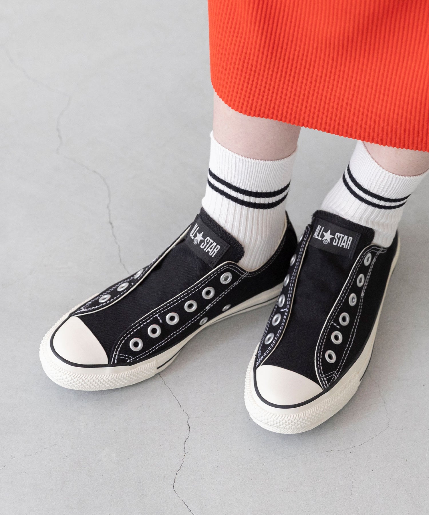 ウェレッグ セレクト welleg sellect CONVERSE コンバース ALL STAR SLIP FE OX オールスター スニーカー （4020ブラック／OX） 4020ブラック／OX