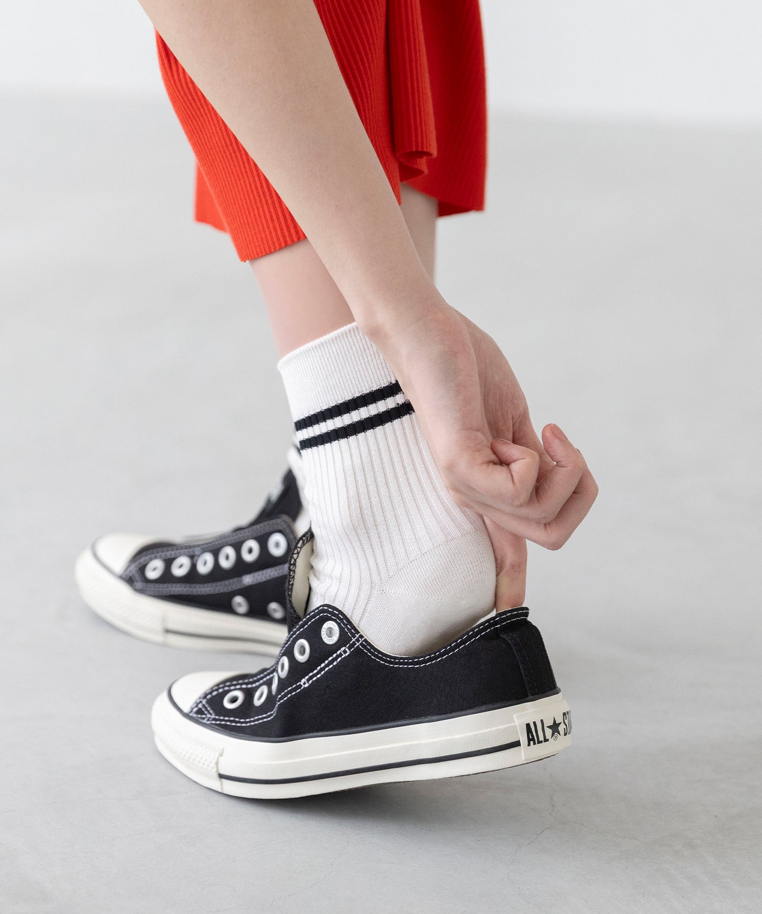 ウェレッグ セレクト welleg sellect CONVERSE コンバース ALL STAR SLIP FE OX オールスター スニーカー （4020ブラック／OX） 4020ブラック／OX