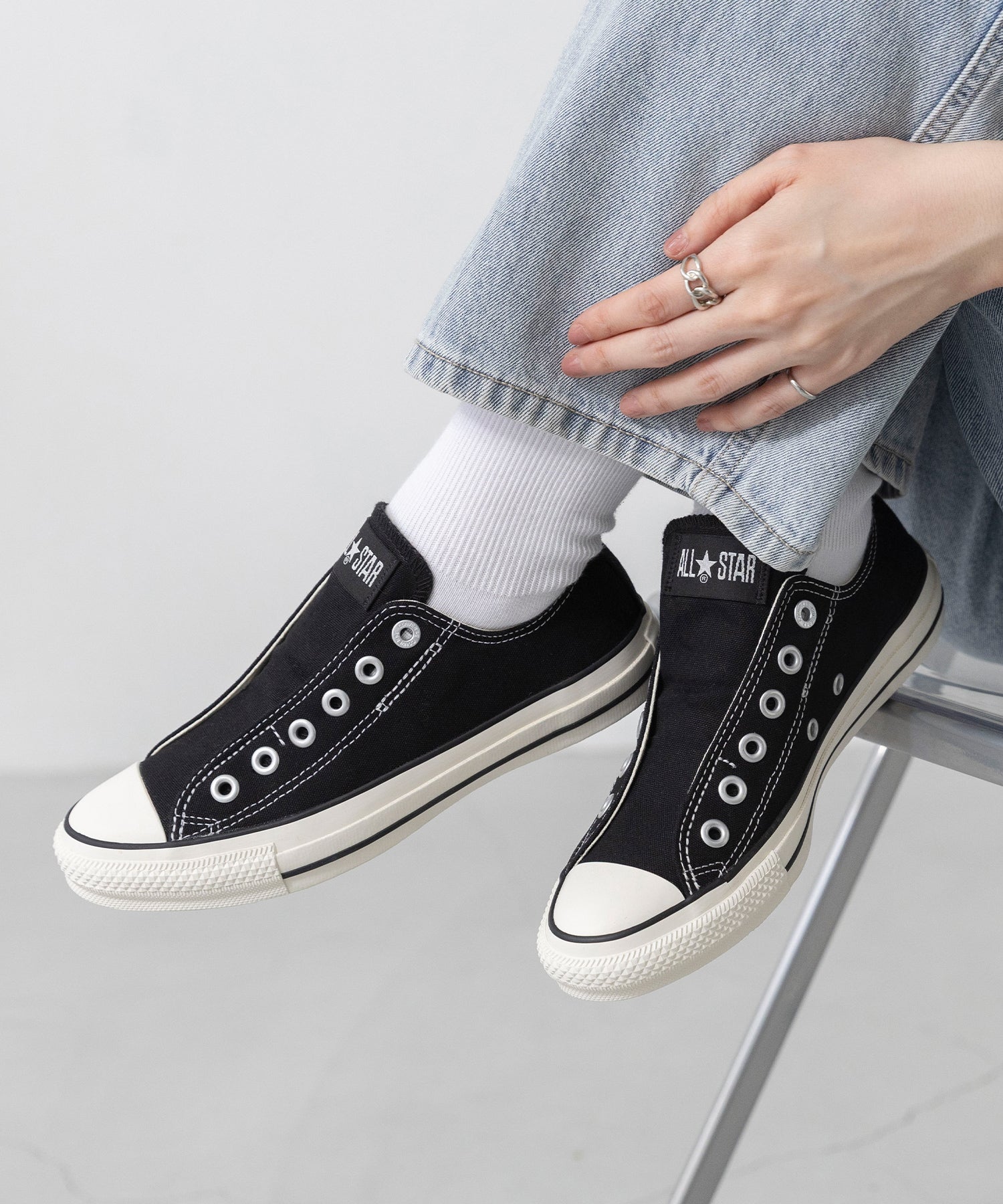 ウェレッグ セレクト welleg sellect CONVERSE コンバース ALL STAR SLIP FE OX オールスター スニーカー （4020ブラック／OX） 4020ブラック／OX