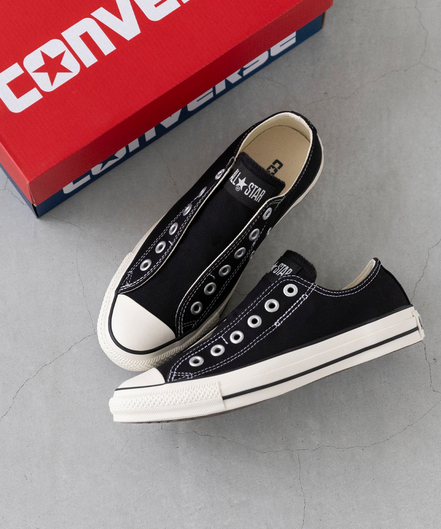 ウェレッグ セレクト welleg sellect CONVERSE コンバース ALL STAR SLIP FE OX オールスター スニーカー （4020ブラック／OX） 4020ブラック／OX