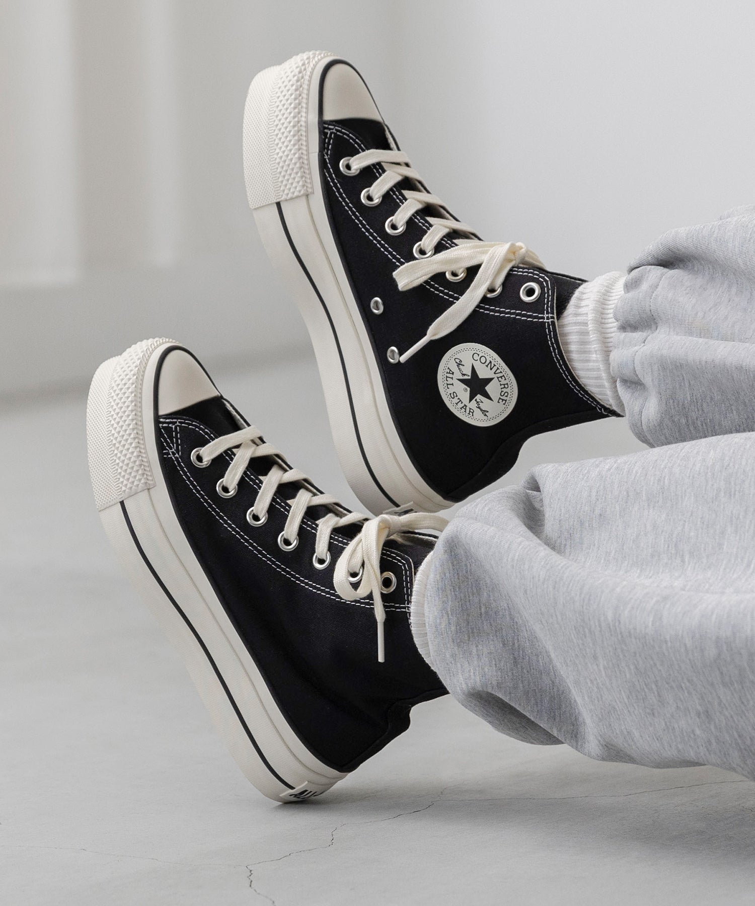 ウェレッグ セレクト welleg sellect CONVERSE コンバース ALL STAR LIFTED HI オールスター リフテッド ハイカット 厚底 スニーカー （4020ブラックHI） 4020ブラックHI