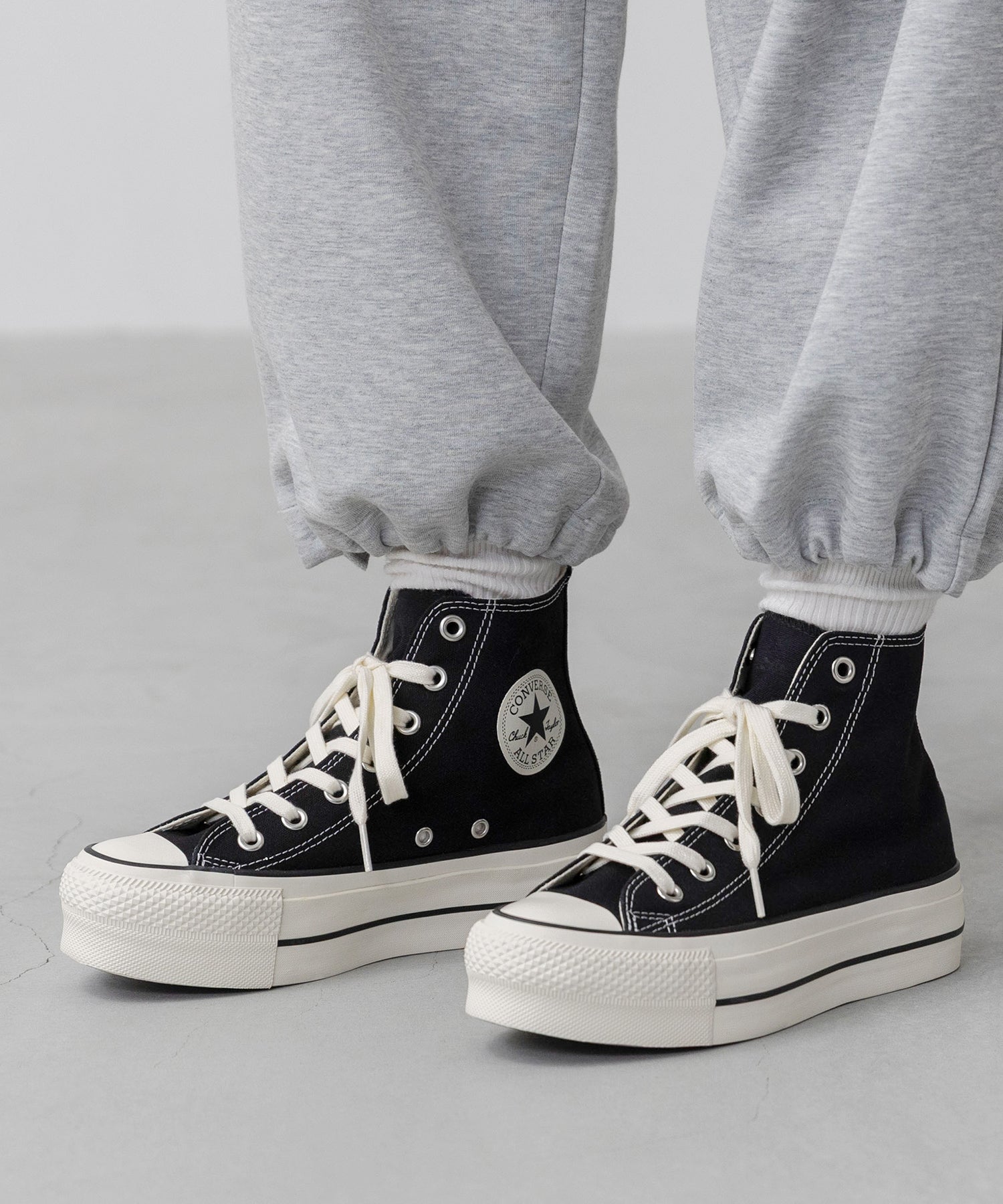 ウェレッグ セレクト welleg sellect CONVERSE コンバース ALL STAR LIFTED HI オールスター リフテッド ハイカット 厚底 スニーカー （4020ブラックHI） 4020ブラックHI