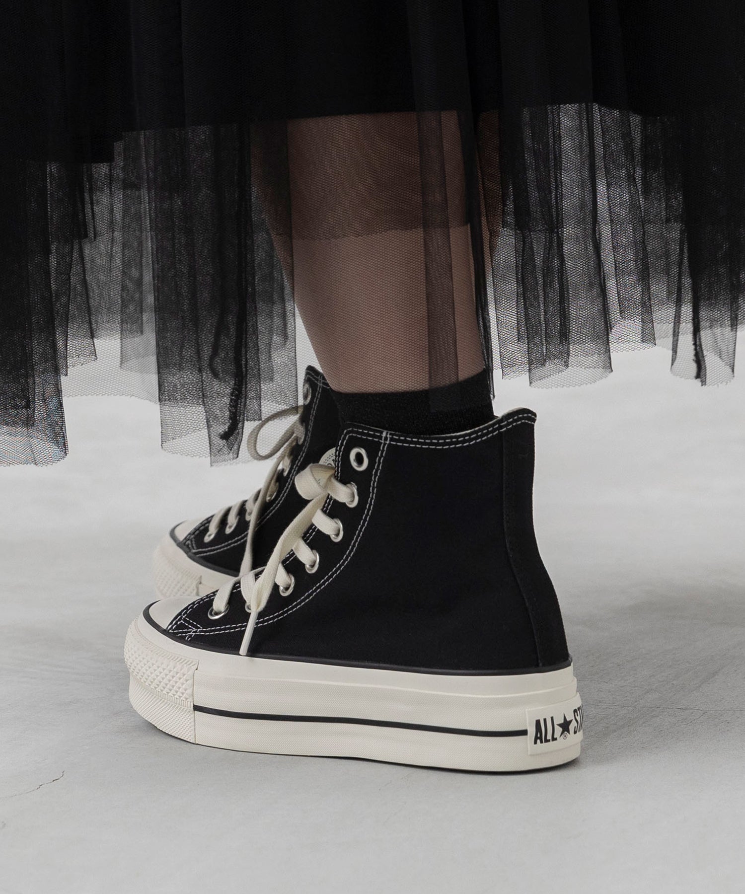 ウェレッグ セレクト welleg sellect CONVERSE コンバース ALL STAR LIFTED HI オールスター リフテッド ハイカット 厚底 スニーカー （4020ブラックHI） 4020ブラックHI