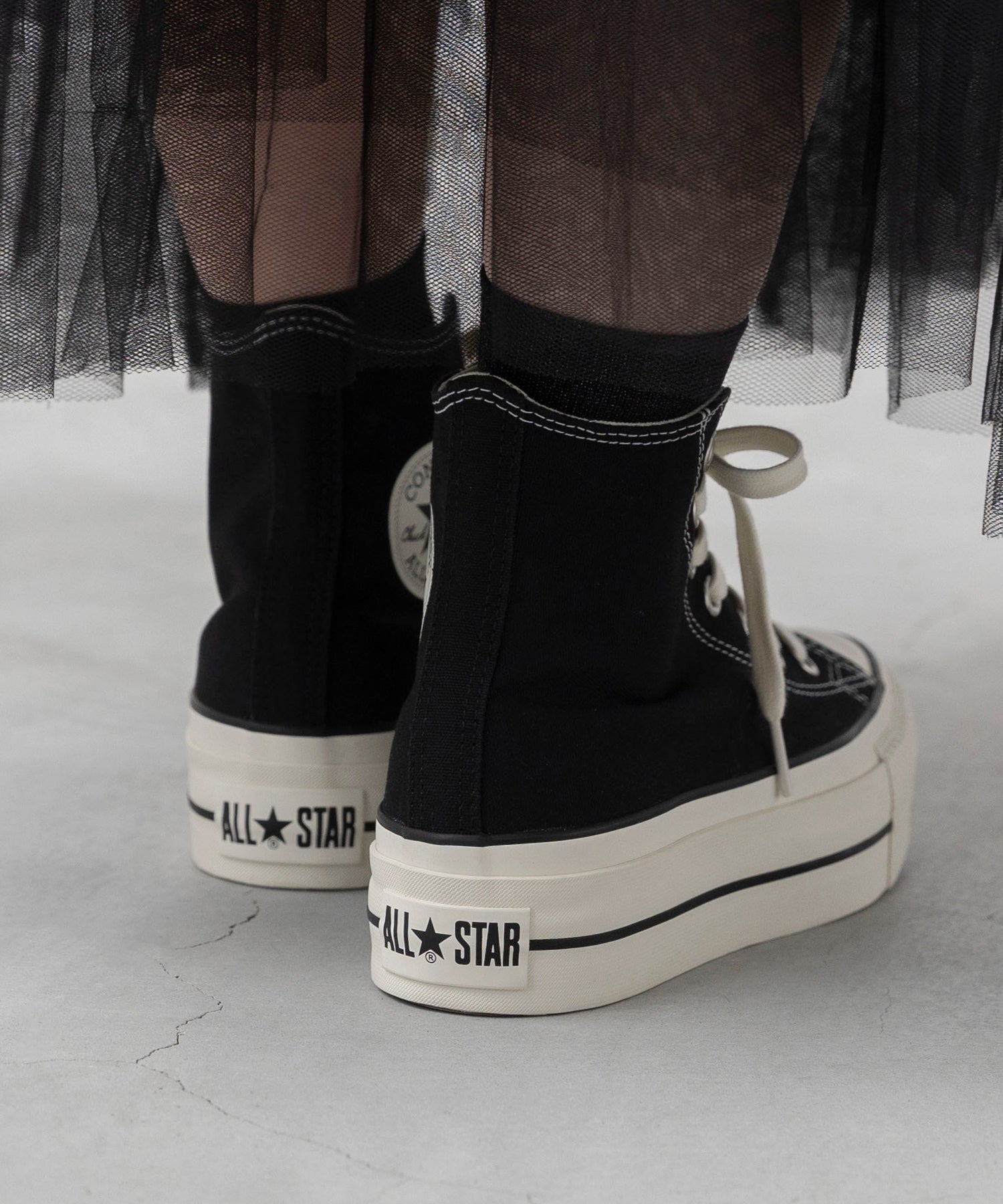 ウェレッグ セレクト welleg sellect CONVERSE コンバース ALL STAR LIFTED HI オールスター リフテッド ハイカット 厚底 スニーカー （4020ブラックHI） 4020ブラックHI