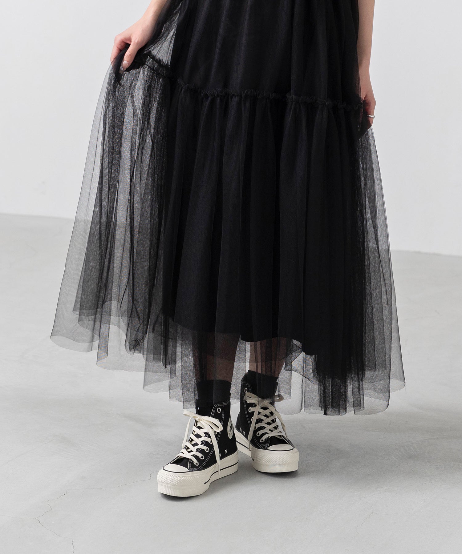 ウェレッグ セレクト welleg sellect CONVERSE コンバース ALL STAR LIFTED HI オールスター リフテッド ハイカット 厚底 スニーカー （4020ブラックHI） 4020ブラックHI
